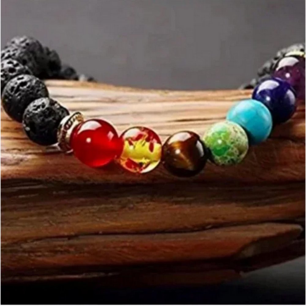 Lava Stone Chakra Bracelet